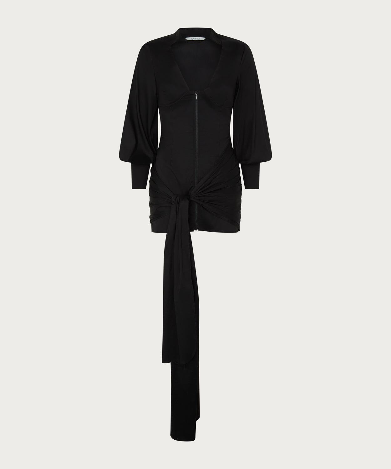 norma kamali mini tie front nk shirt dress The Tied Front Mini Dress Black