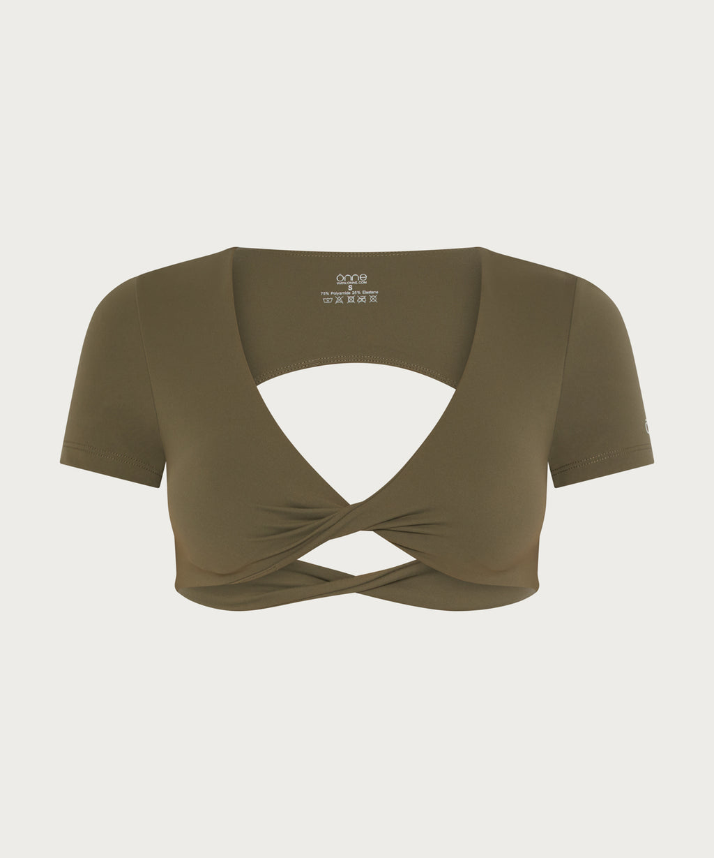 Camelia Top in Gray Green, ÔNNE activewear