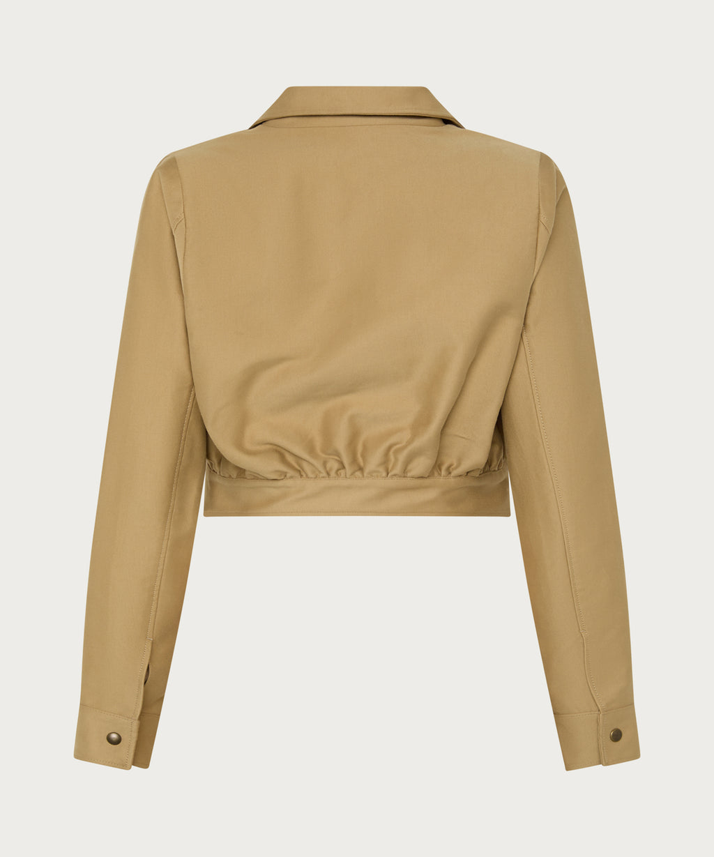 The Cropped Bomber Jacket Camel