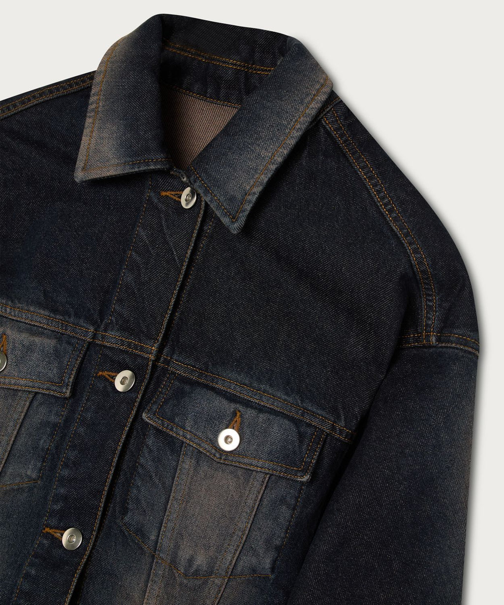 Die Double Belt Jeansjacke