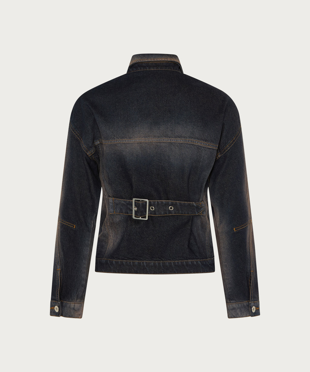 The Double Belt Denim Jacket