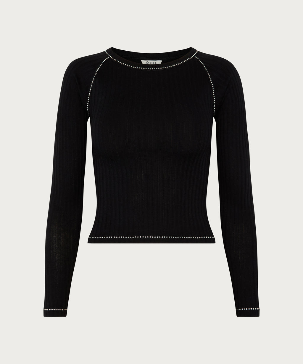 The Crystal Trim Crew Neck