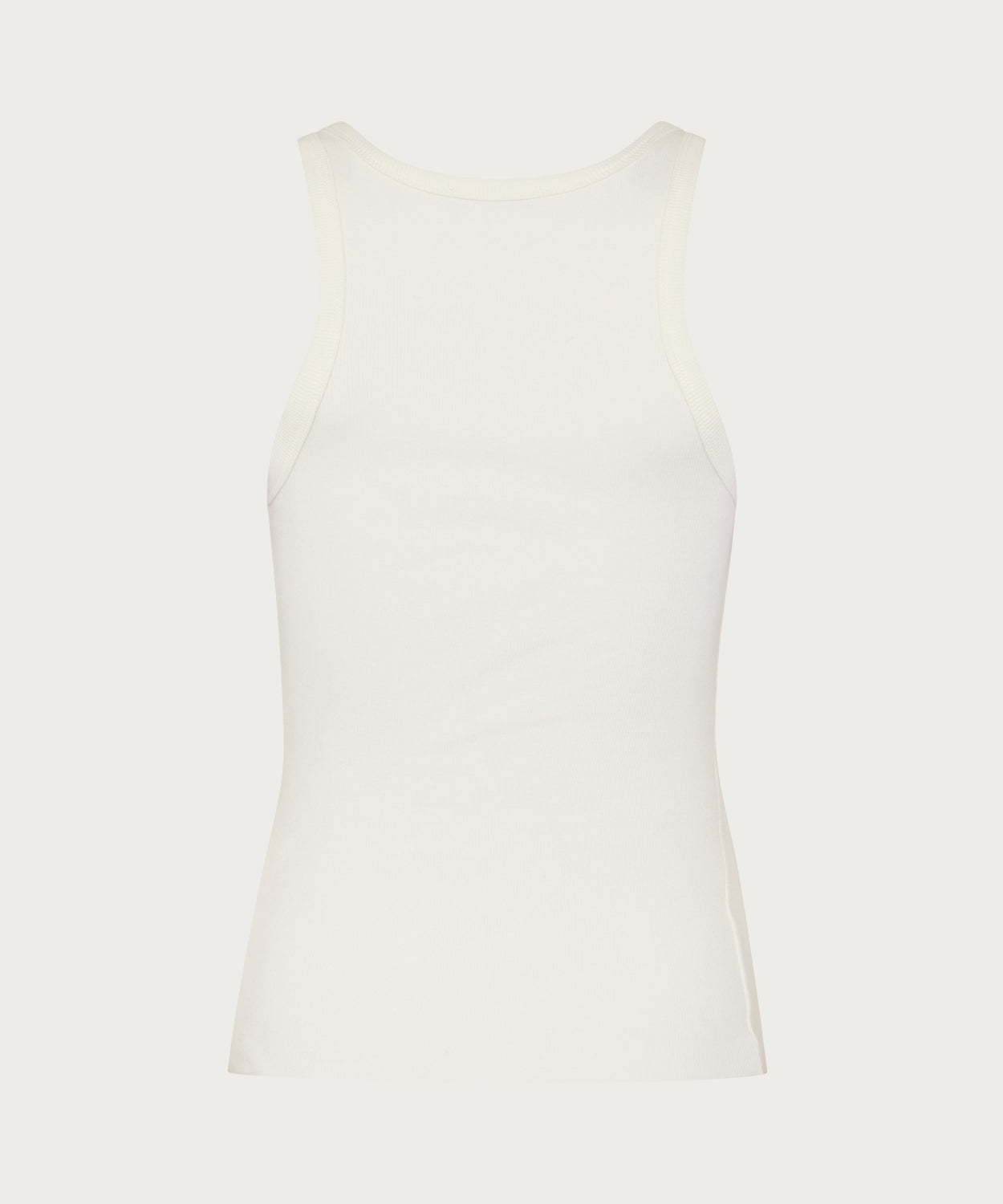 The Ribbed Fitted Tank White
