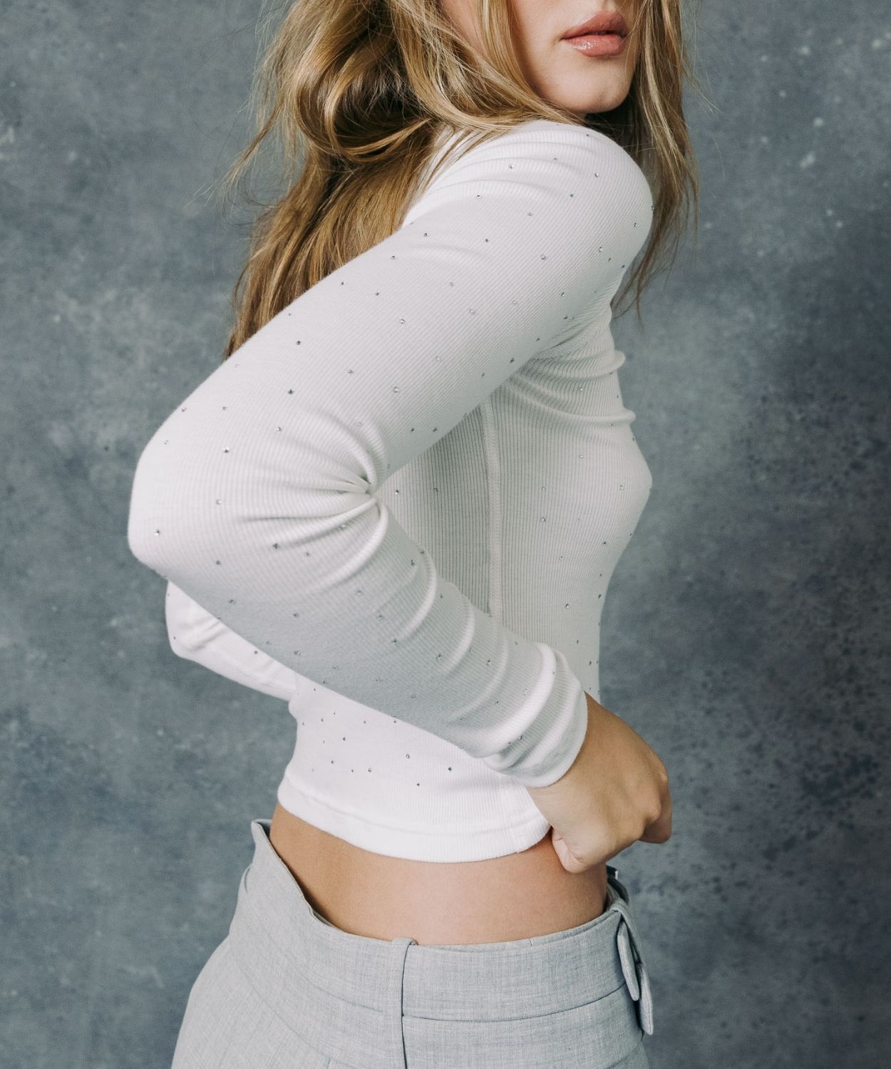 The Embellished Ribbed Long Sleeve