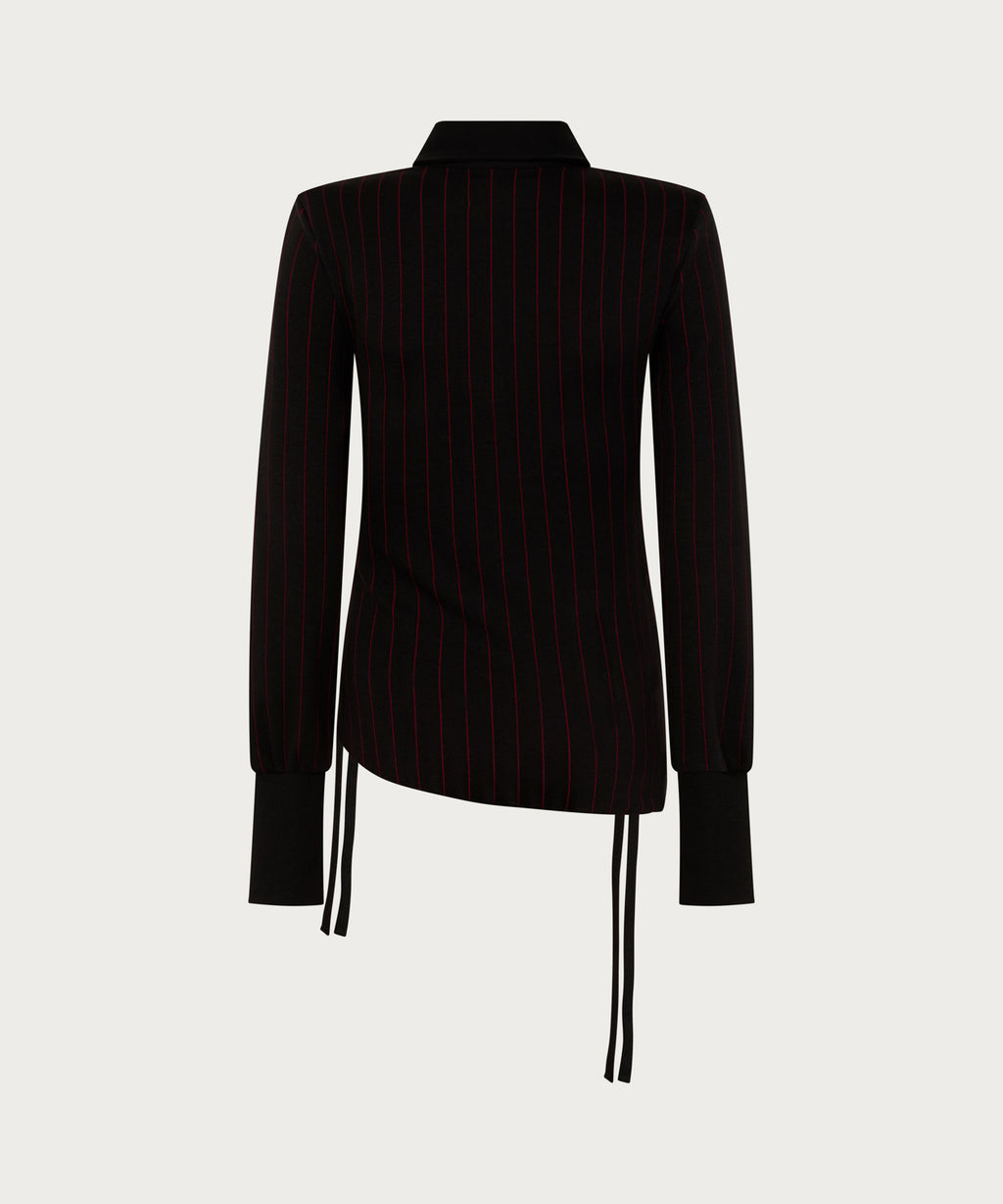 The Pinstripe Structured Shoulder Top