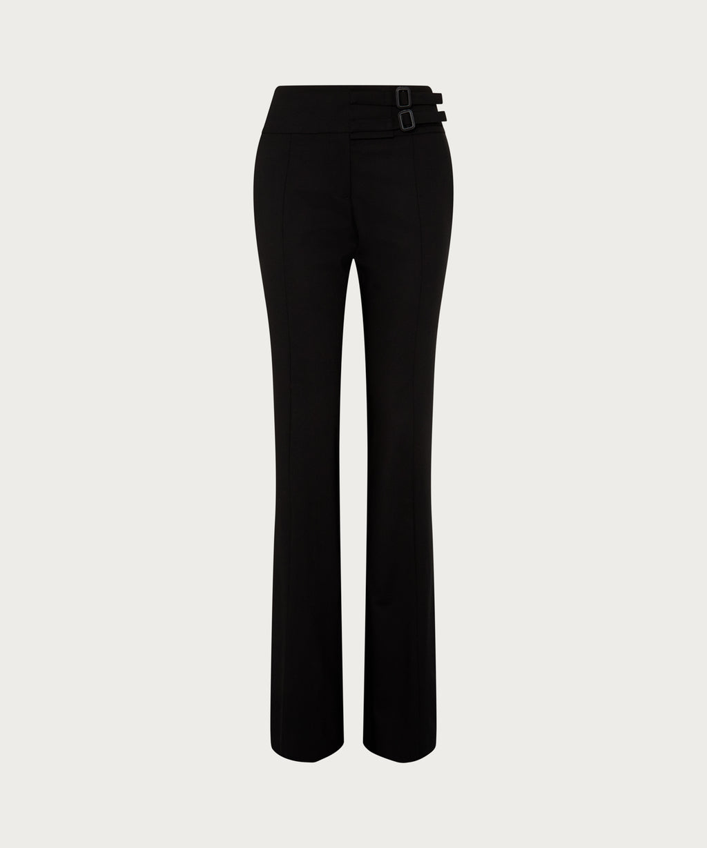 The Low-Rise Buckle Detail Trouser Black