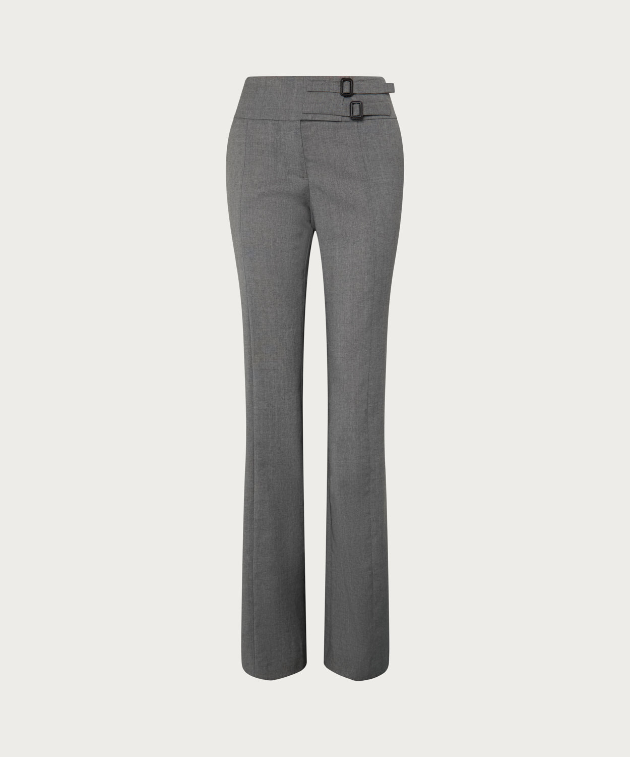 The Low-Rise Buckle Detail Trouser Grey