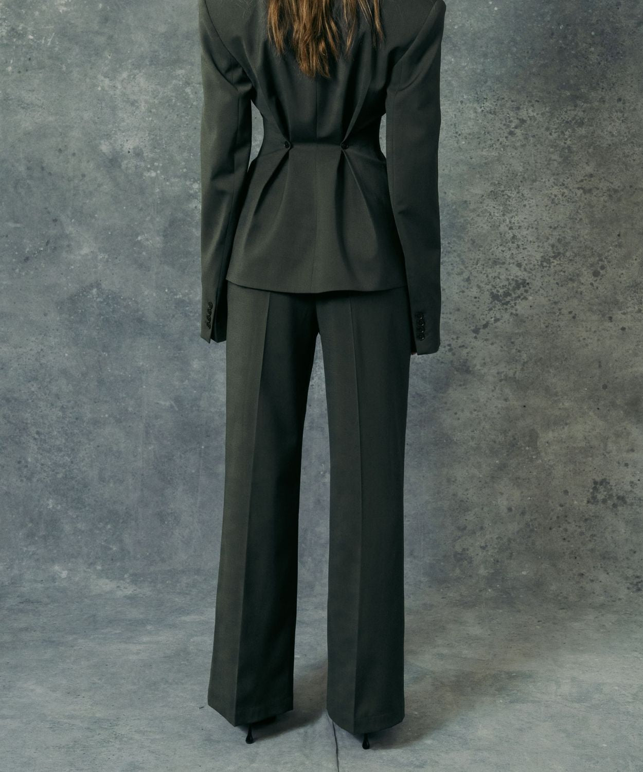 The Front Slit Tailored Trouser green