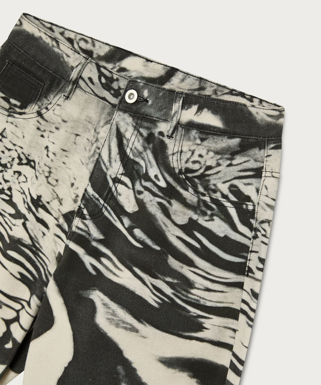 Die weit geschnittene Jeans mit Print
