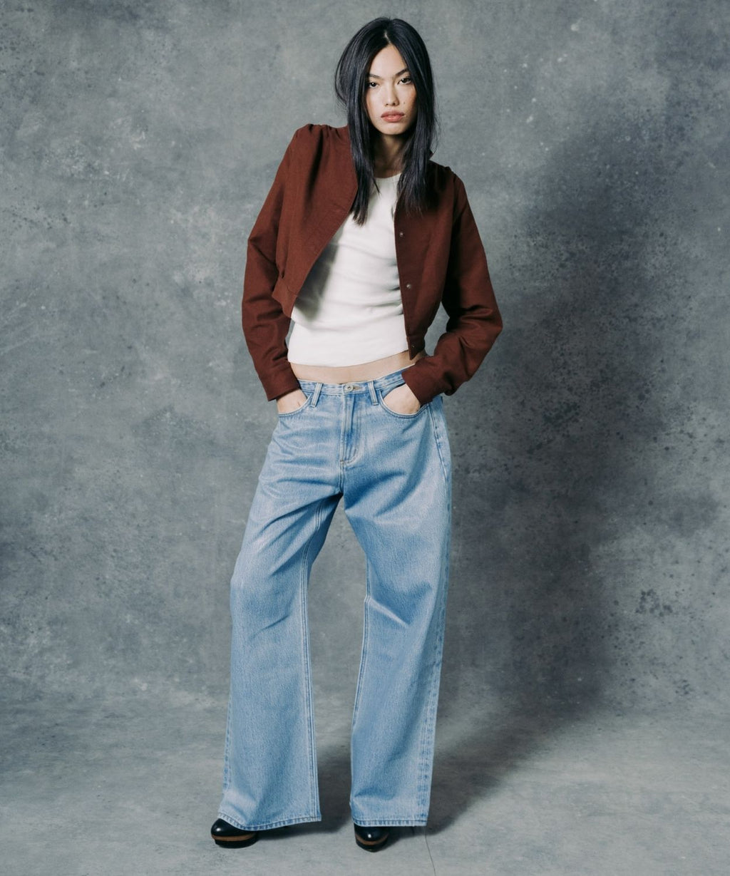 The Wide Leg Denim Trouser