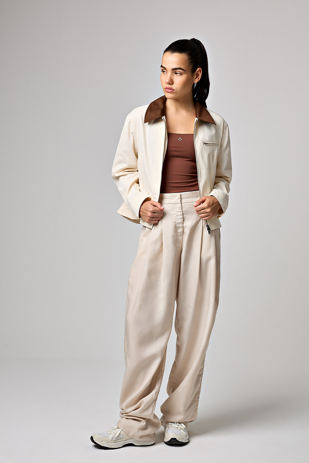 Ballina Tailored Jacket in Beige, ÔNNE swimwear