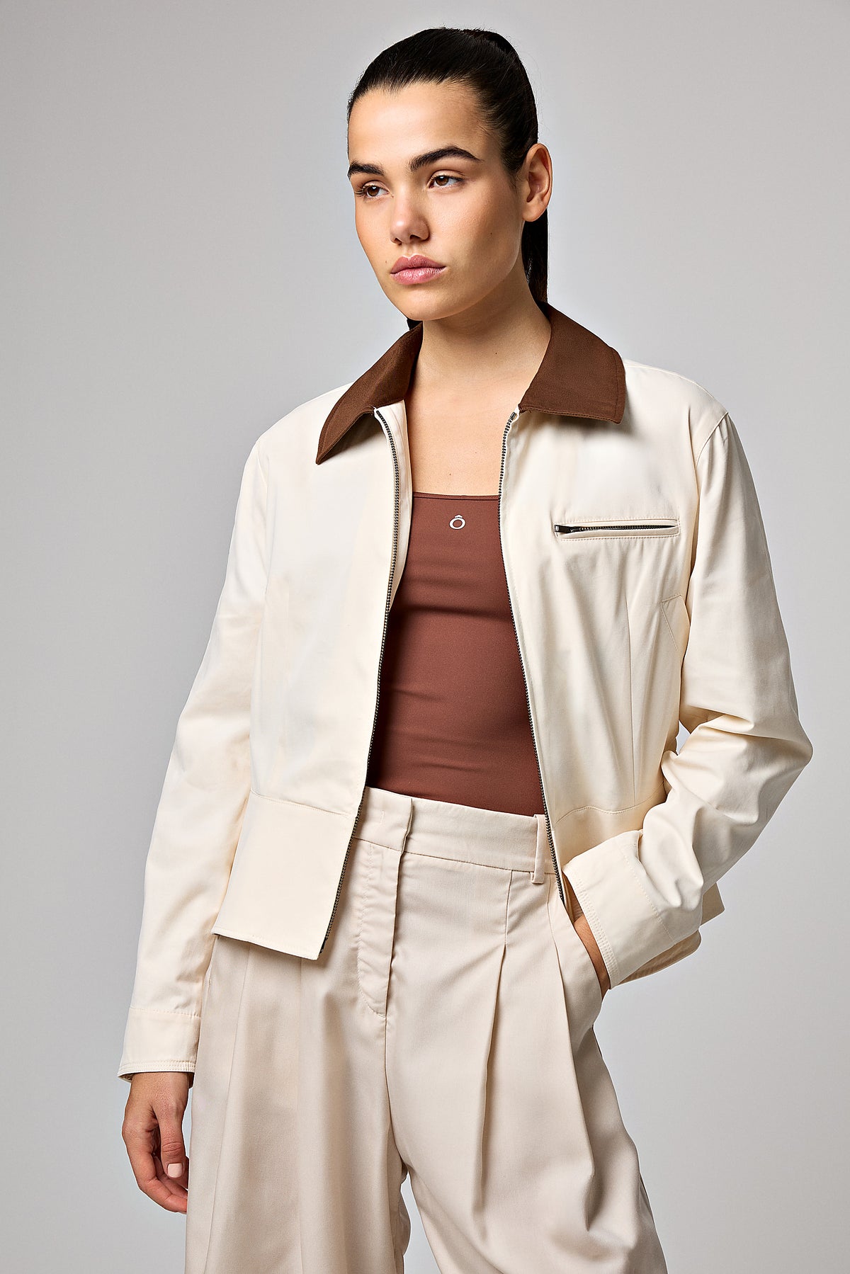 Ballina Tailored Jacket in Beige, ÔNNE swimwear