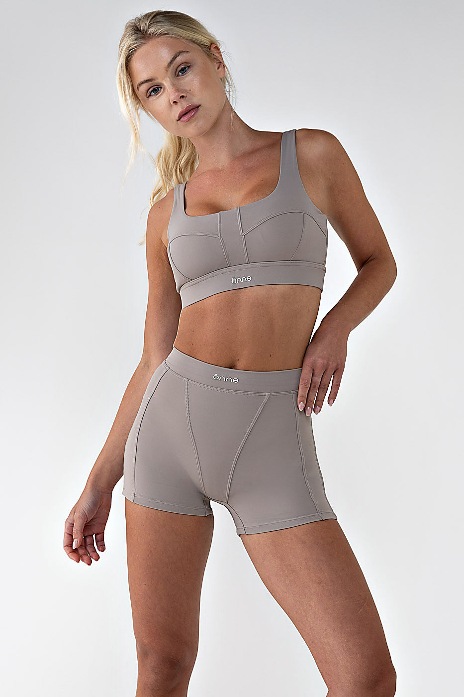Cinder Shorts in Camel Gray, ÔNNE activewear