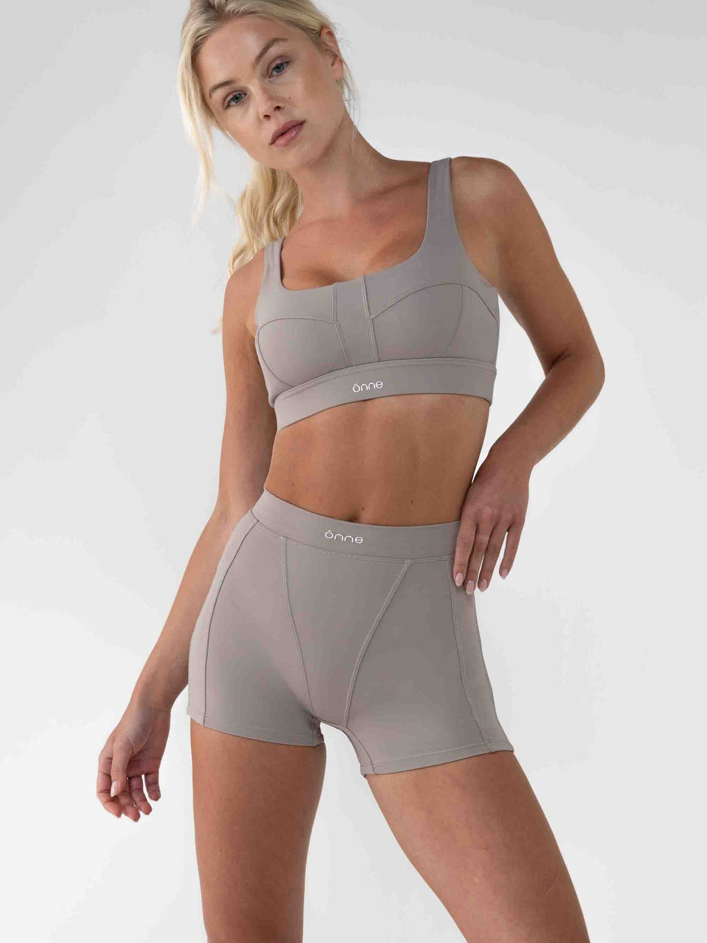 Cinder Shorts in Camel Gray, ÔNNE activewear