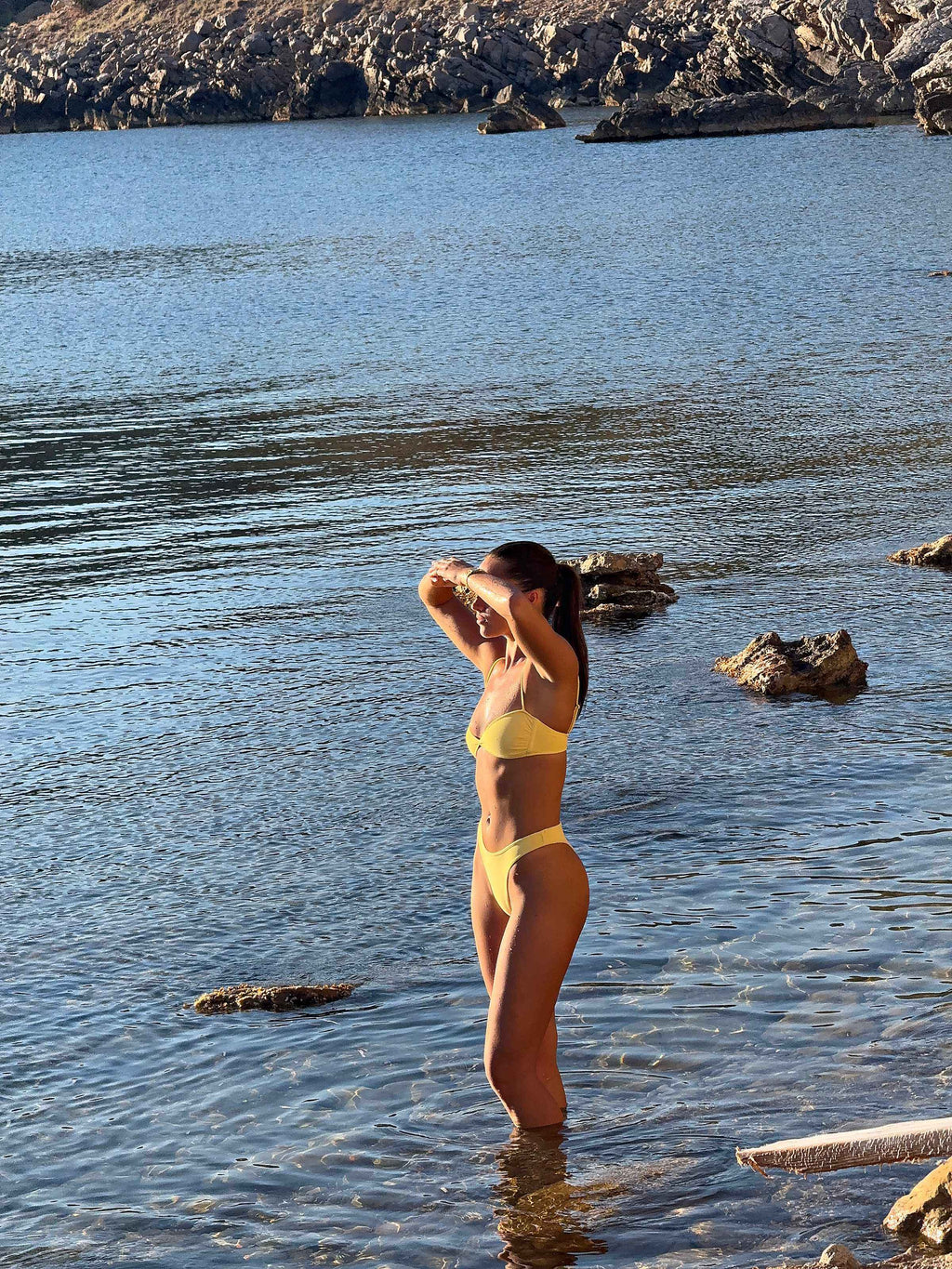 Calilla Top in Light Yellow, view 1, ÔNNE swimwear