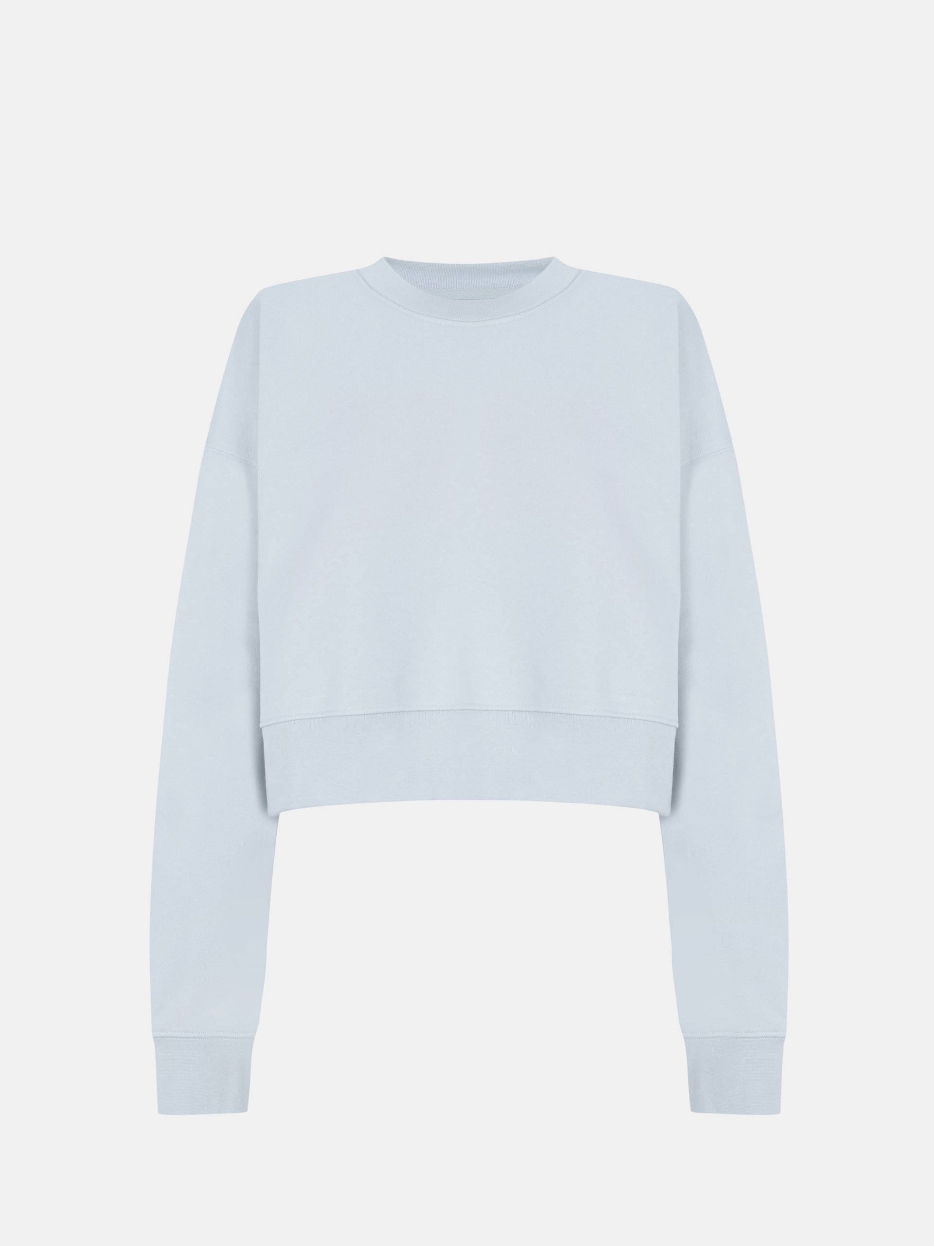 Nika Hoodie Crop in Water Blue, silhouette, front, ÔNNE activewear